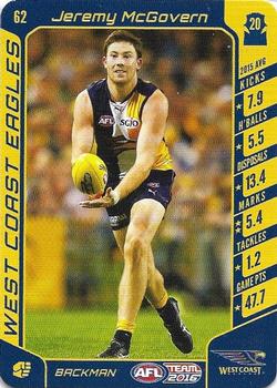 2016 Team Zone AFL Team #62 Jeremy McGovern Front